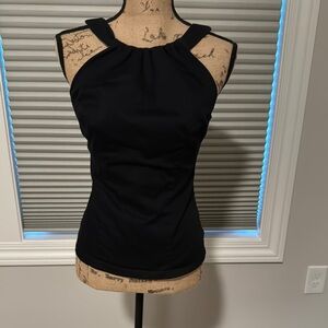 Pinup Couture Black Fitted Ruched Tank Top